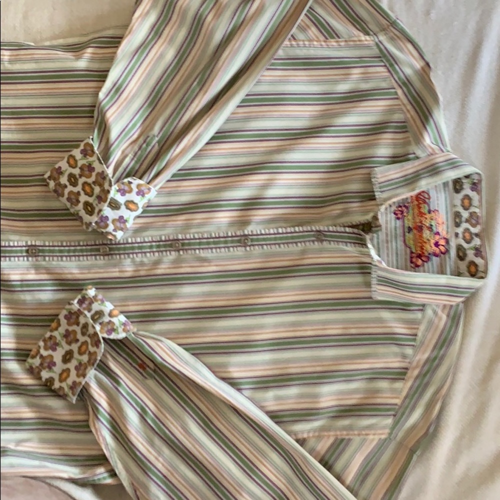 Robert Graham paisley cuff dress shirt